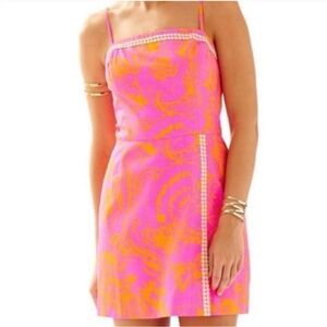 Lilly Pulitzer- orange and pink Summer Dress- size 4